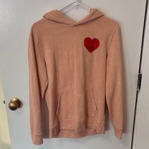 Abercrombie & Fitch Peach Hoodie with Red Heart